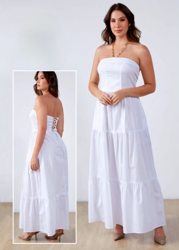 Vestido largo blanco straple