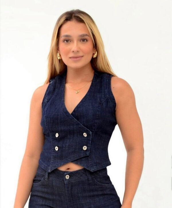 Chaleco en denim oscuro