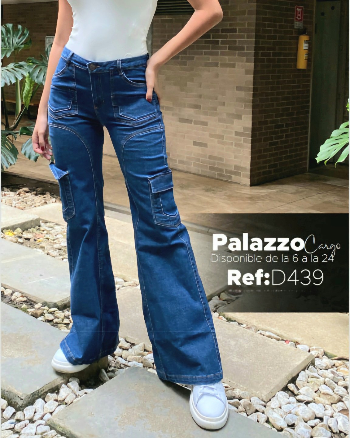 Jeans cargo palazzo 439