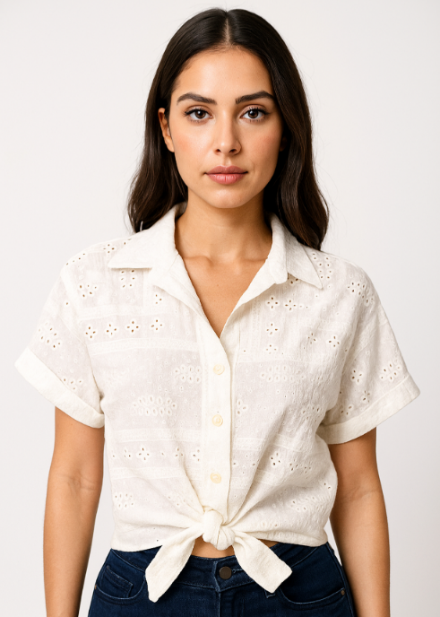 Blusa para dama con encajes