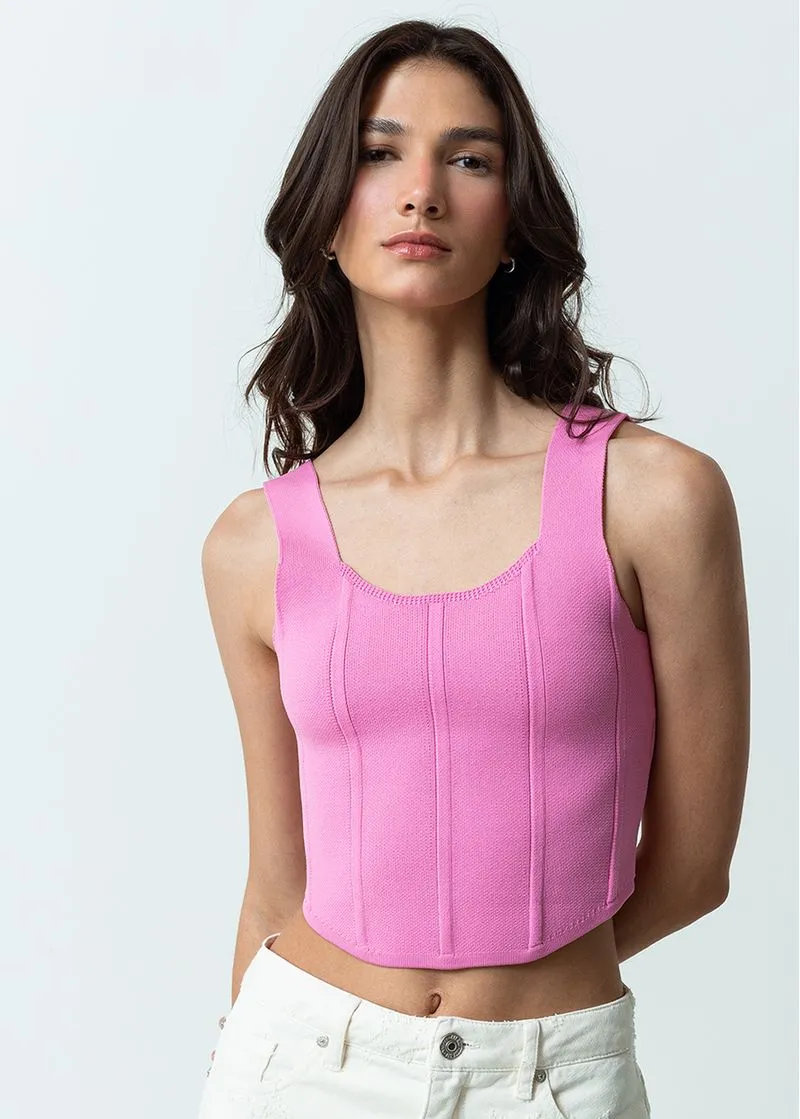 Camiseta tejida tipo corsé