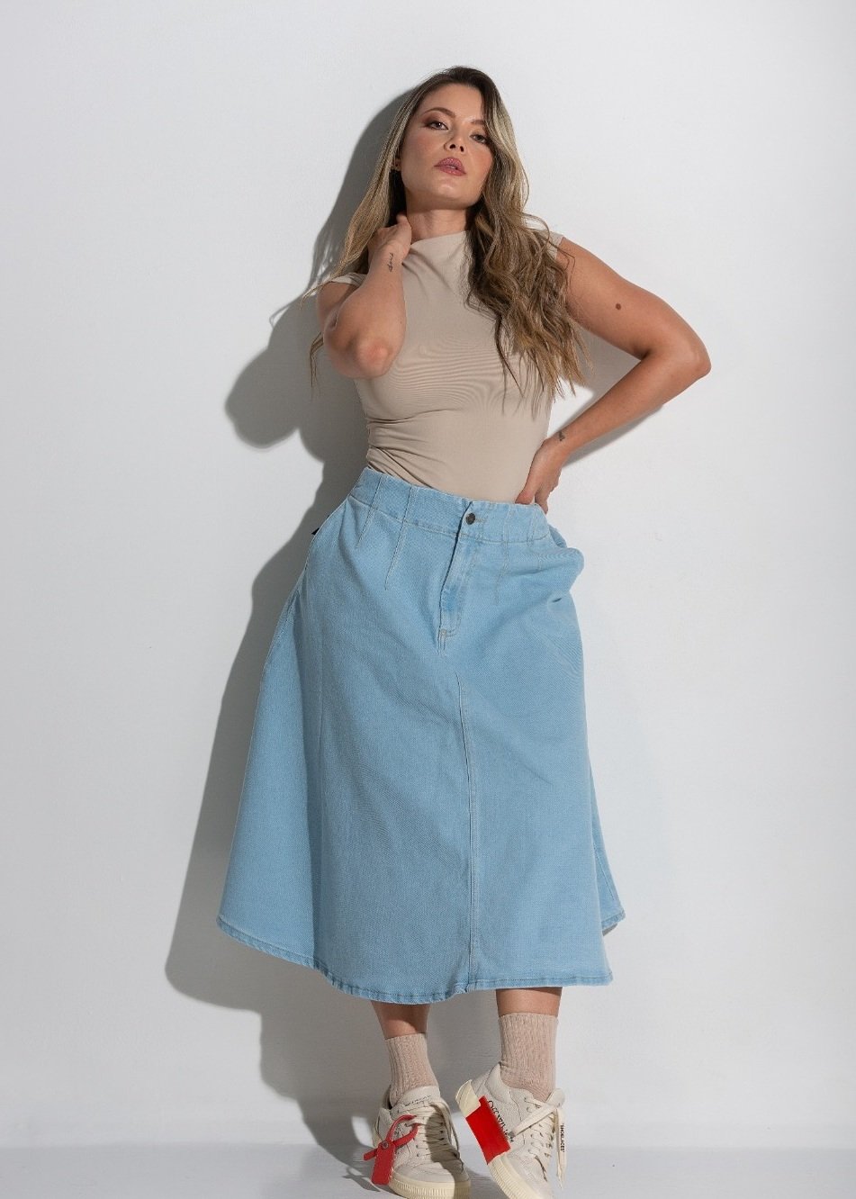 Falda de jeans índigo