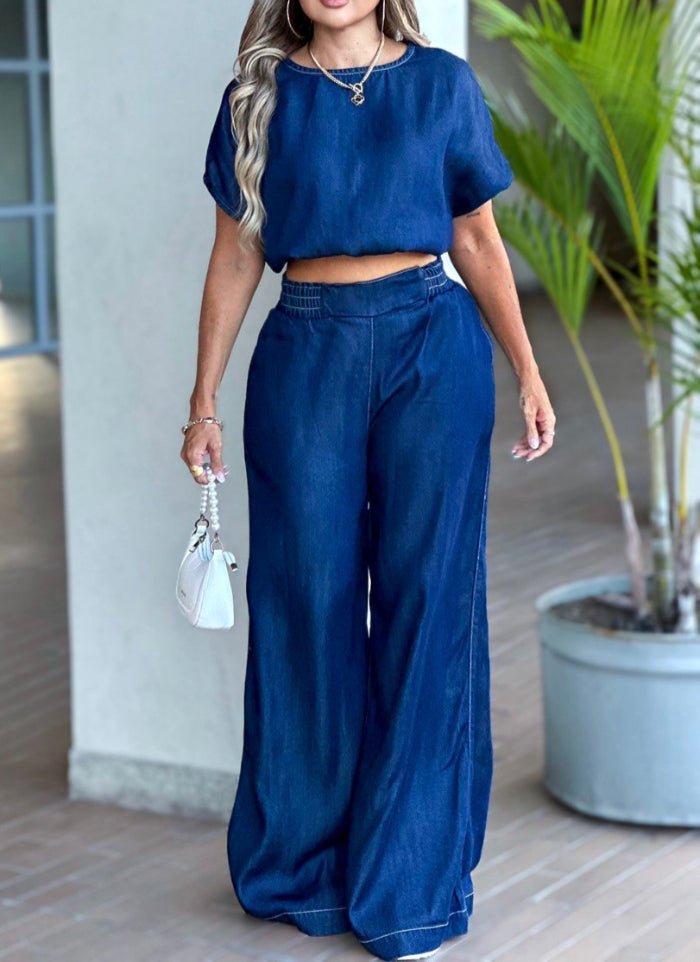 Set Pantalon Wide Leg y blusa