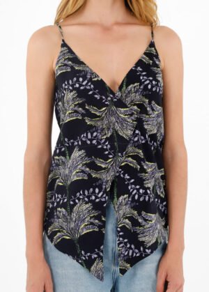 Blusa estampada con tiras