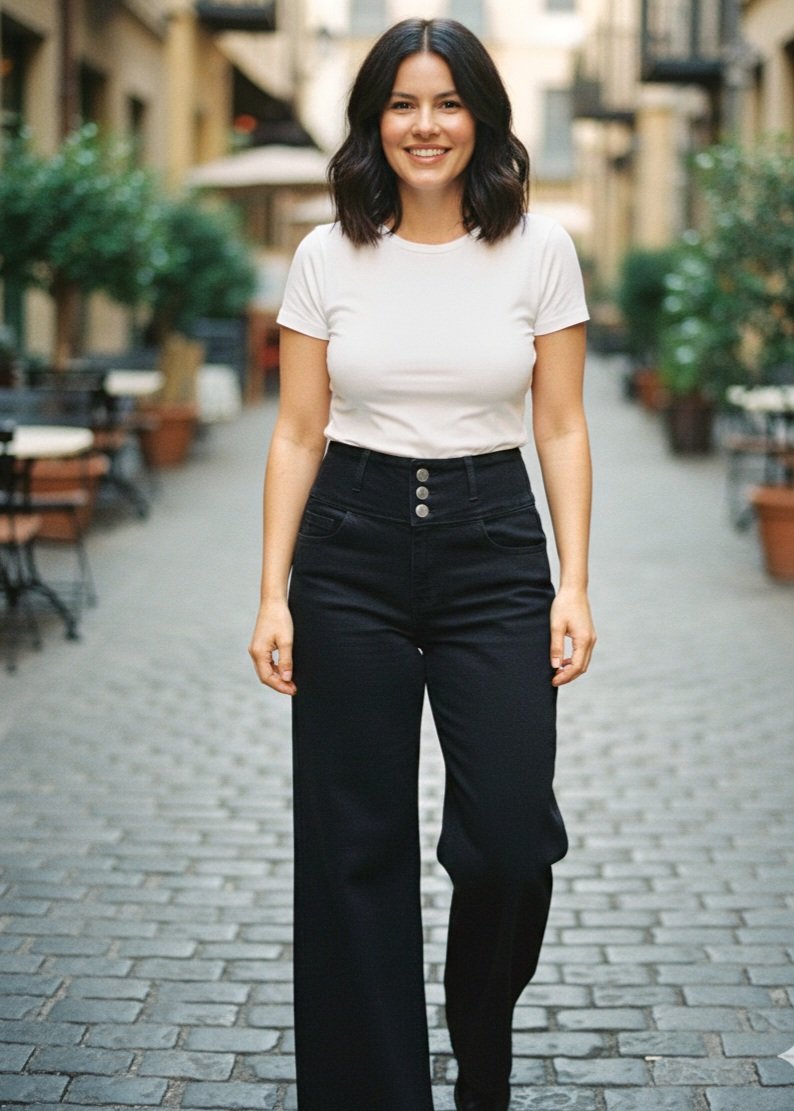 Jeans Techno negro basta ancha