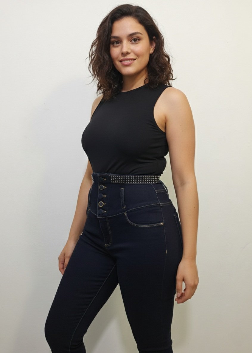 Jeans Levanta cola Azul Oscuro skinny