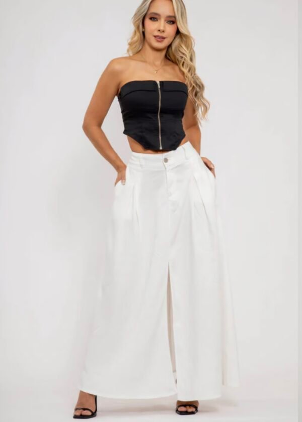 Falda larga blanca