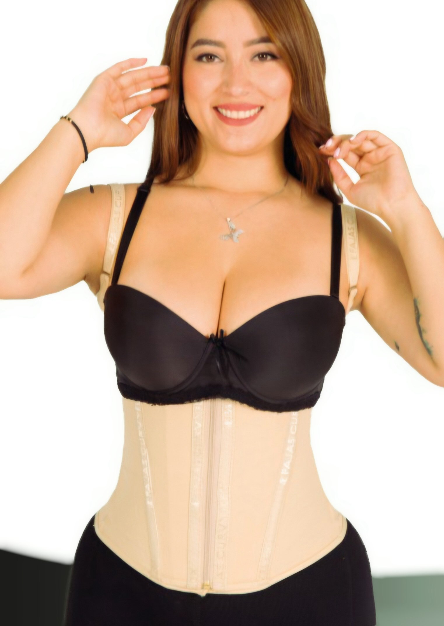 Faja colombiana tipo chaleco con tiras delgadas