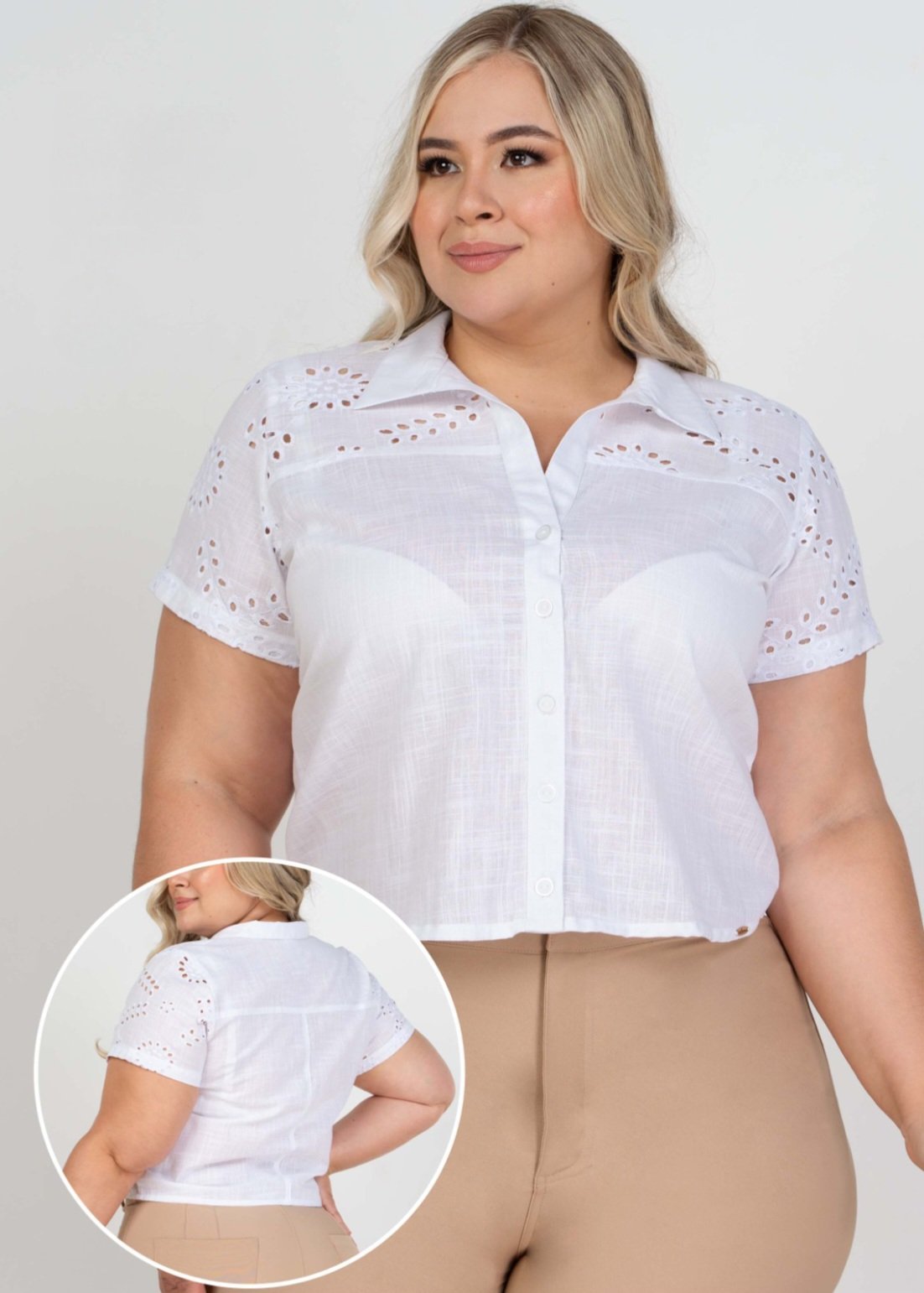 Blusa blanca con ojalillo