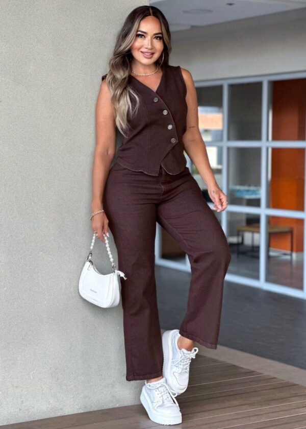 Set de pantalón recto y Chaleco AS06452