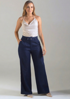 Jeans oscuro bota recta 10234