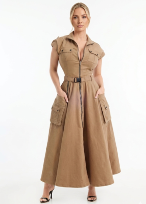 Vestido largo en drill 12980