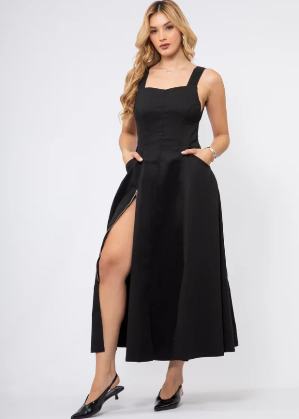 Vestido largo negro 3106