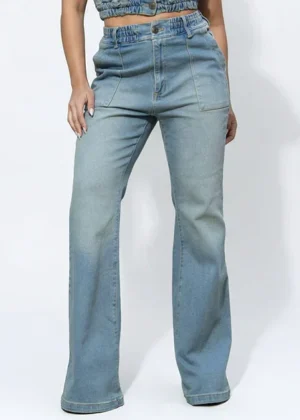 Jeans stretch dirty acampanado
