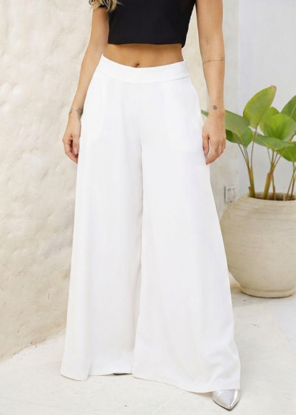 Pantalón Palazzo en tela fluida