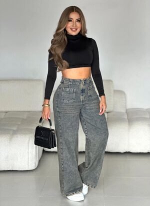 Jeans Palazzo dirty wash AS06759
