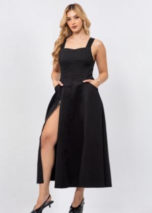 Vestido largo negro 3106
