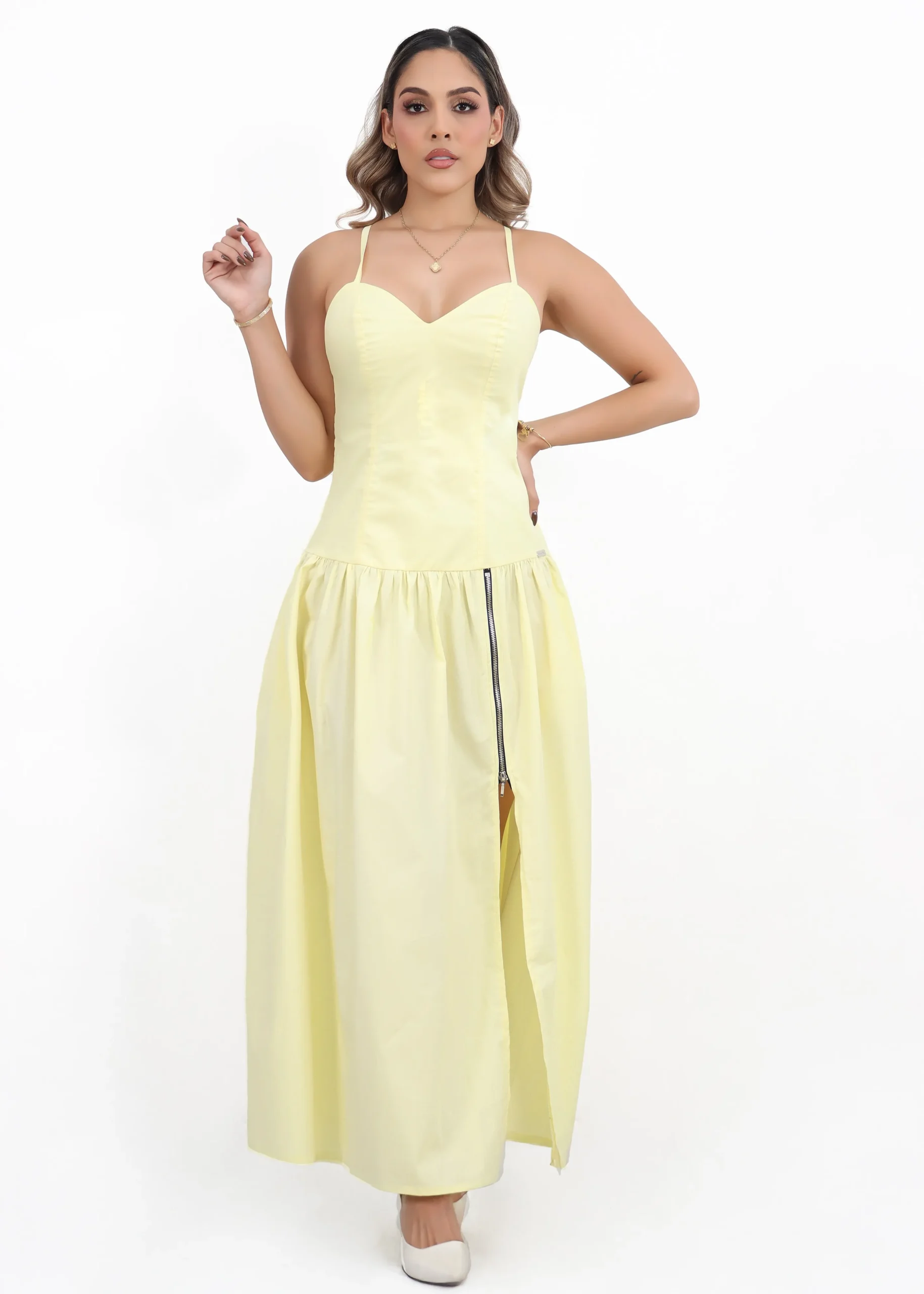 Vestido en algodón con zipper 954