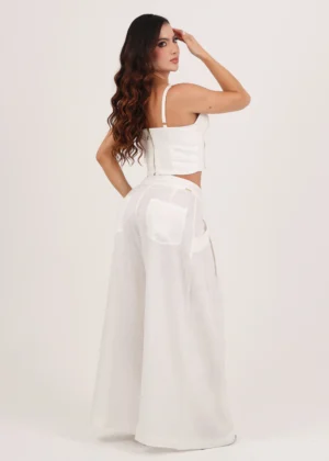 Pantalón palazzo en lino